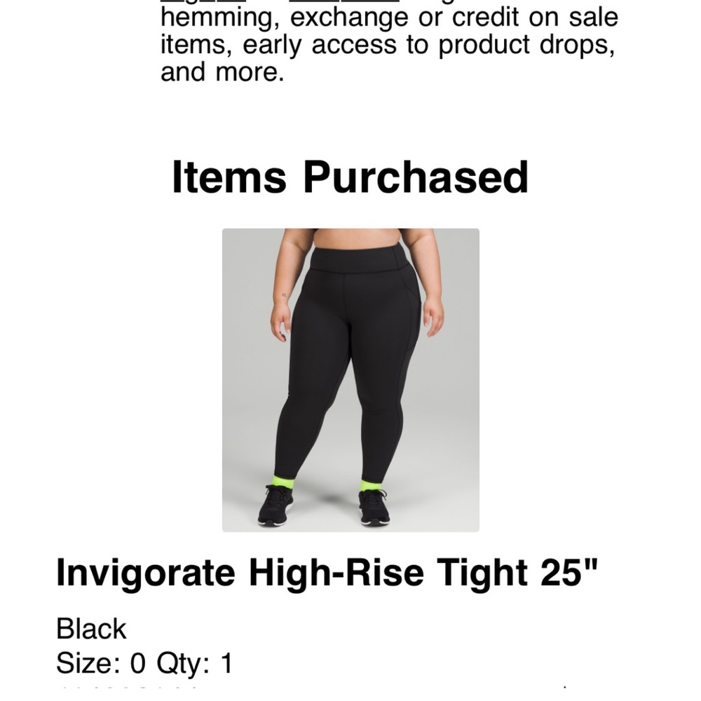 lululemon athletica Black Invigorate High-Rise Tight 25"